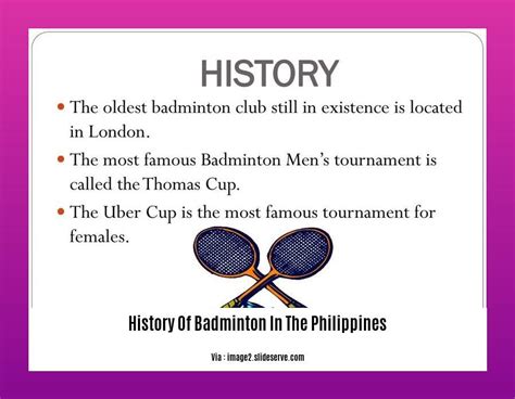 history of badminton in the philippines|In Philippines, it was in the .